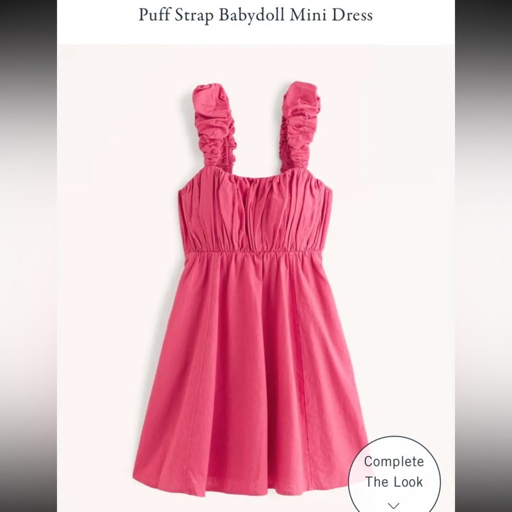 Abercrombie & Fitch Pink Puff Strap Dress with Pockets